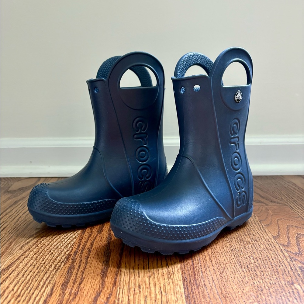 CROCS Kids Navy Rain Boots